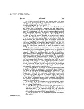 Comprehensive Environmental Response, Compensation and Liability Act of 1980 (CERCLA)