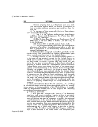 Comprehensive Environmental Response, Compensation and Liability Act of 1980 (CERCLA)