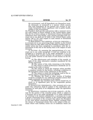 Comprehensive Environmental Response, Compensation and Liability Act of 1980 (CERCLA)