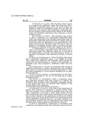 Comprehensive Environmental Response, Compensation and Liability Act of 1980 (CERCLA)