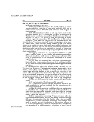 Comprehensive Environmental Response, Compensation and Liability Act of 1980 (CERCLA)