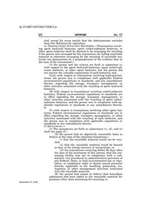 Comprehensive Environmental Response, Compensation and Liability Act of 1980 (CERCLA)