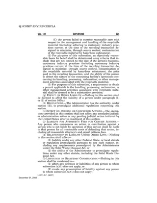 Comprehensive Environmental Response, Compensation and Liability Act of 1980 (CERCLA)