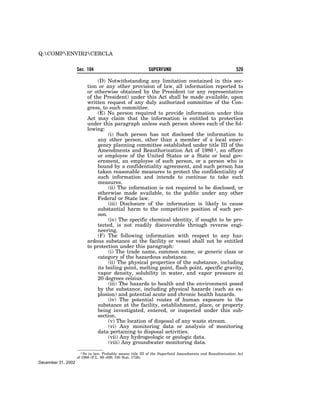 Comprehensive Environmental Response, Compensation and Liability Act of 1980 (CERCLA)