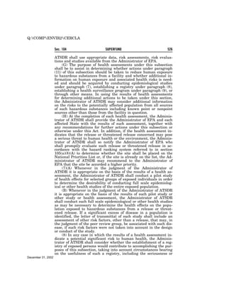 Comprehensive Environmental Response, Compensation and Liability Act of 1980 (CERCLA)