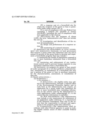 Comprehensive Environmental Response, Compensation and Liability Act of 1980 (CERCLA)