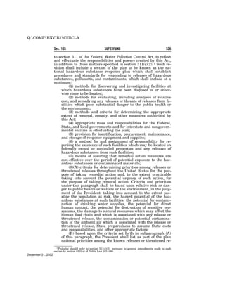 Comprehensive Environmental Response, Compensation and Liability Act of 1980 (CERCLA)