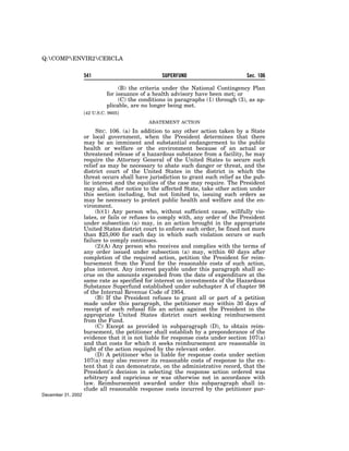 Comprehensive Environmental Response, Compensation and Liability Act of 1980 (CERCLA)