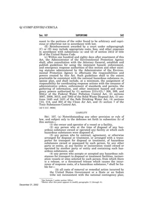 Comprehensive Environmental Response, Compensation and Liability Act of 1980 (CERCLA)