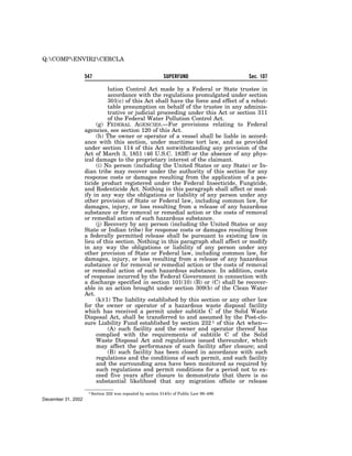 Comprehensive Environmental Response, Compensation and Liability Act of 1980 (CERCLA)