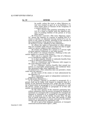 Comprehensive Environmental Response, Compensation and Liability Act of 1980 (CERCLA)