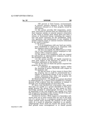 Comprehensive Environmental Response, Compensation and Liability Act of 1980 (CERCLA)