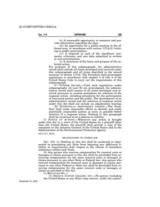 Comprehensive Environmental Response, Compensation and Liability Act of 1980 (CERCLA)