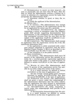 Federal Insecticide, Fungicide, and Rodenticide Act (FIFRA) 