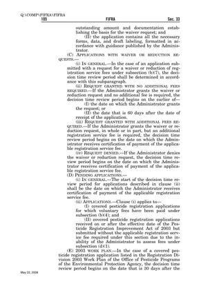 Federal Insecticide, Fungicide, and Rodenticide Act (FIFRA) 