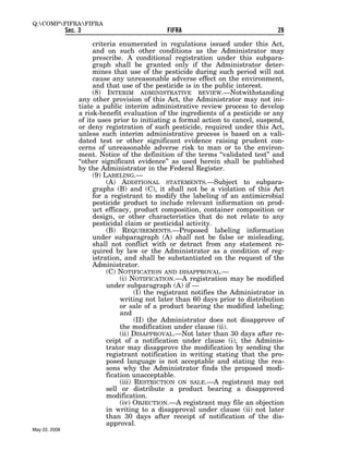 Federal Insecticide, Fungicide, and Rodenticide Act (FIFRA) 