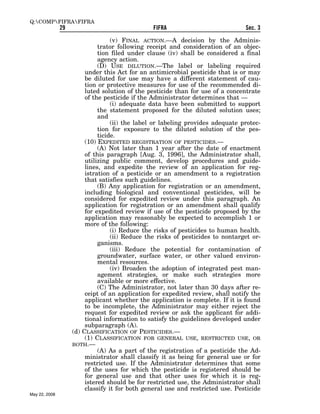 Federal Insecticide, Fungicide, and Rodenticide Act (FIFRA) 