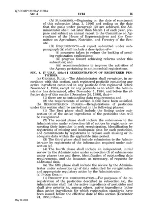 Federal Insecticide, Fungicide, and Rodenticide Act (FIFRA) 