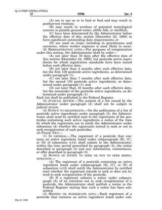 Federal Insecticide, Fungicide, and Rodenticide Act (FIFRA) 