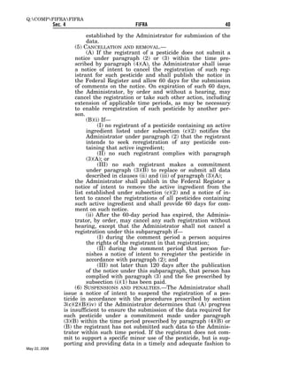 Federal Insecticide, Fungicide, and Rodenticide Act (FIFRA) 