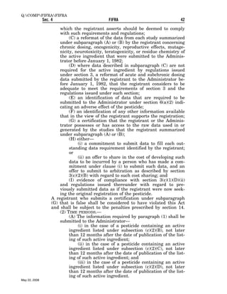 Federal Insecticide, Fungicide, and Rodenticide Act (FIFRA) 
