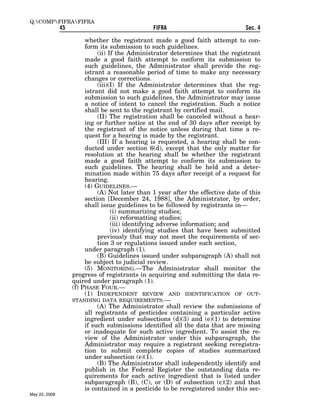 Federal Insecticide, Fungicide, and Rodenticide Act (FIFRA) 
