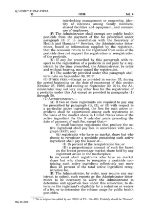 Federal Insecticide, Fungicide, and Rodenticide Act (FIFRA) 