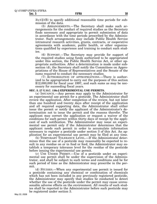 Federal Insecticide, Fungicide, and Rodenticide Act (FIFRA) 