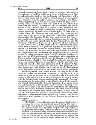 Federal Insecticide, Fungicide, and Rodenticide Act (FIFRA) 