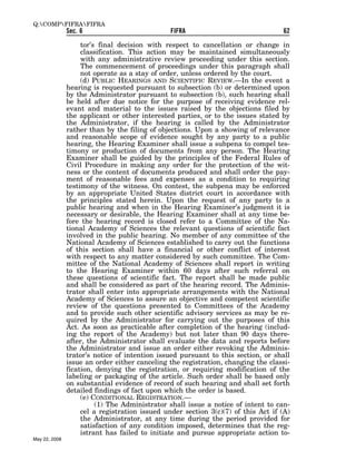 Federal Insecticide, Fungicide, and Rodenticide Act (FIFRA) 