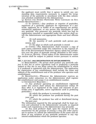 Federal Insecticide, Fungicide, and Rodenticide Act (FIFRA) 