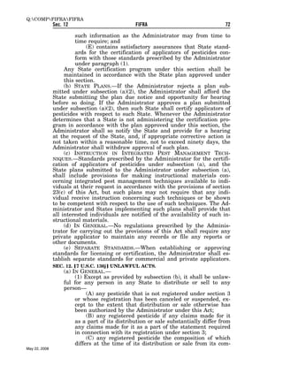 Federal Insecticide, Fungicide, and Rodenticide Act (FIFRA) 