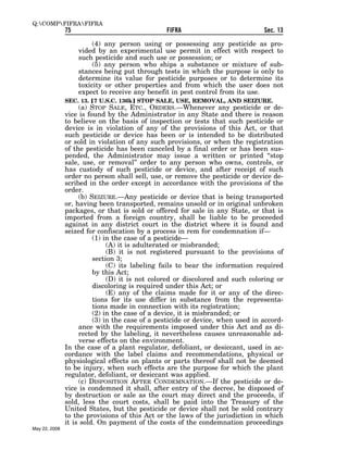 Federal Insecticide, Fungicide, and Rodenticide Act (FIFRA) 