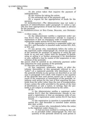 Federal Insecticide, Fungicide, and Rodenticide Act (FIFRA) 