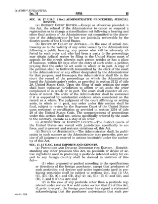 Federal Insecticide, Fungicide, and Rodenticide Act (FIFRA) 