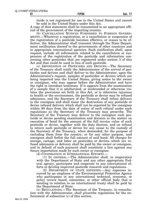 Federal Insecticide, Fungicide, and Rodenticide Act (FIFRA) 