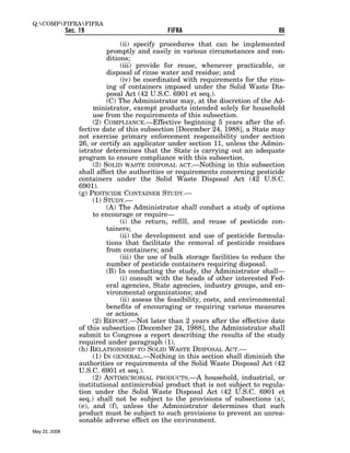 Federal Insecticide, Fungicide, and Rodenticide Act (FIFRA) 