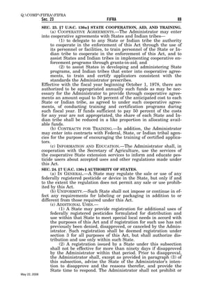 Federal Insecticide, Fungicide, and Rodenticide Act (FIFRA) 