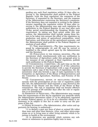 Federal Insecticide, Fungicide, and Rodenticide Act (FIFRA) 