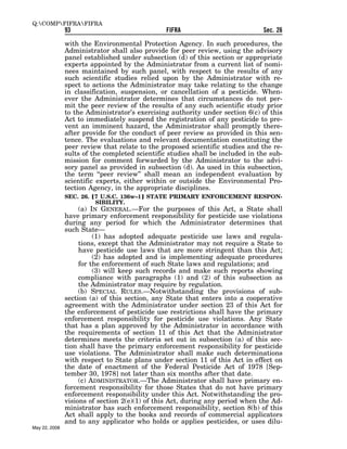 Federal Insecticide, Fungicide, and Rodenticide Act (FIFRA) 