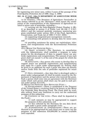 Federal Insecticide, Fungicide, and Rodenticide Act (FIFRA) 