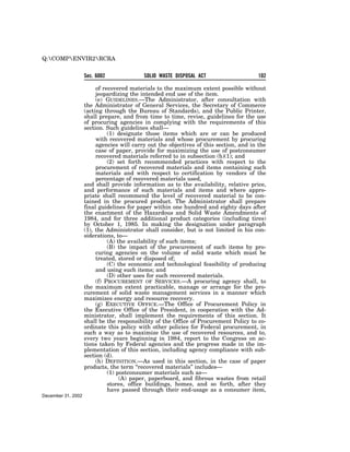 Solid Waste Disposal Act (RCRA) 