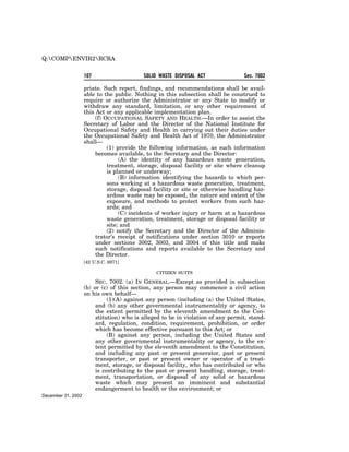 Solid Waste Disposal Act (RCRA) 