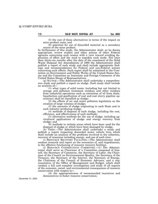 Solid Waste Disposal Act (RCRA) 