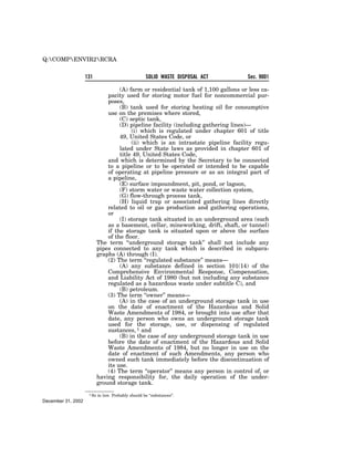 Solid Waste Disposal Act (RCRA) 