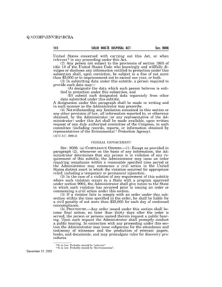 Solid Waste Disposal Act (RCRA) 