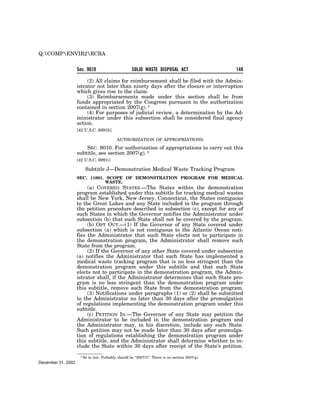 Solid Waste Disposal Act (RCRA) 