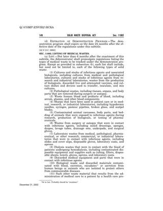 Solid Waste Disposal Act (RCRA) 