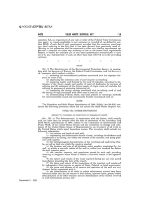 Solid Waste Disposal Act (RCRA) 