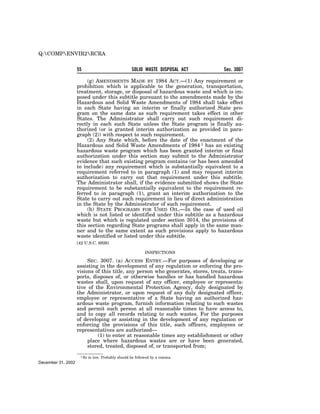 Solid Waste Disposal Act (RCRA) 